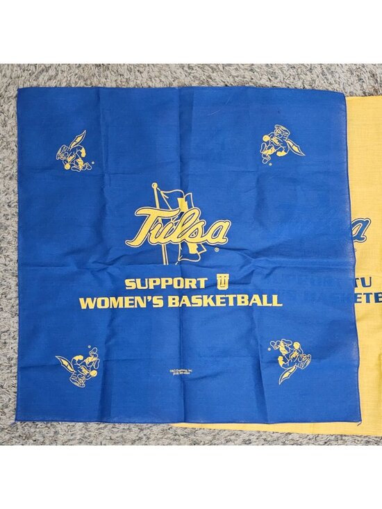 Tulsa Womens Basketball Bandanas Set Of 2 Blue Yellow Sports Memorabilia main image 7